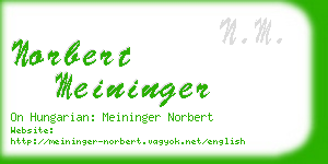 norbert meininger business card